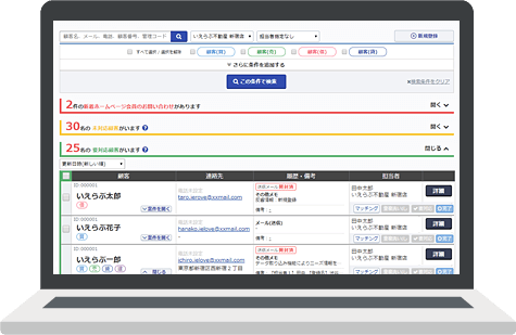 たっけんクラウドの顧客管理システム